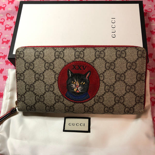 グッチ(Gucci)のグッチ（GUCCI）⭐️長財布　猫　GGスプリーム　ウォレット(財布)