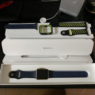 アップルウォッチ(Apple Watch)のapple watch series1 42mm アルミ　ミッドナイトブルー(その他)