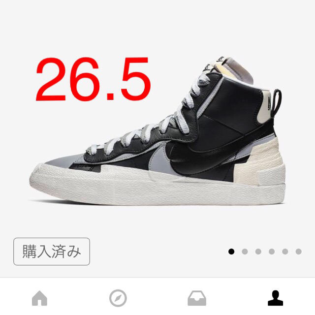 NIKE - Nike sacai Blazer 黒 26.5