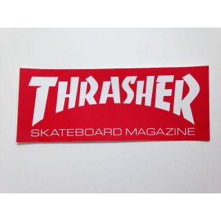 スラッシャー(THRASHER)のThrasher ステッカー レッド　携帯にも合うサイズ(その他)