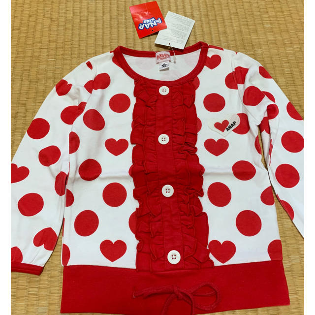 ANAP Kids(アナップキッズ)の☆新品タグ付き ANAP KIDS アナップキッズ カーディガン ハート キッズ/ベビー/マタニティのキッズ服女の子用(90cm~)(カーディガン)の商品写真