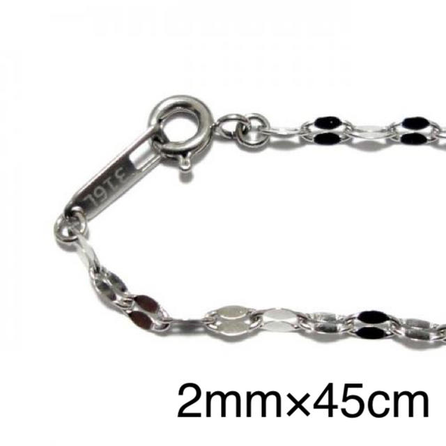 2mm 45cm ステンレス ペダル ネックレスチェーン レディースのアクセサリー(ネックレス)の商品写真