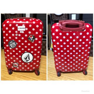 美品 破格 スーツケース 中古 赤 ドット 水玉 機内持ち込み 美品 破格 スーツケース 中古 赤 ドット 水玉 機内持ち込み