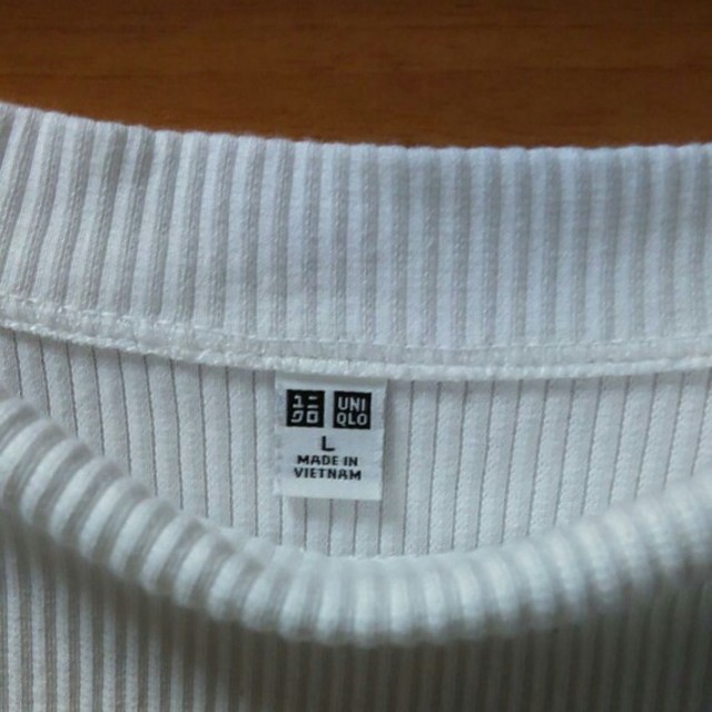 UNIQLO(ユニクロ)のユニクロ　リブボートネック レディースのトップス(Tシャツ(半袖/袖なし))の商品写真