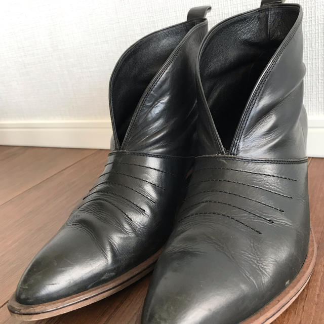 超美品】ショートブーツ 本革 黒23.0 超美品】ショートブーツ 本革 黒23.0