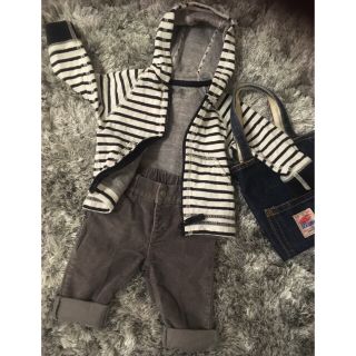 プチバトー(PETIT BATEAU)のプチバトー  コーデュロイ パンツ ズボン＆ボーダーパーカー(パンツ)