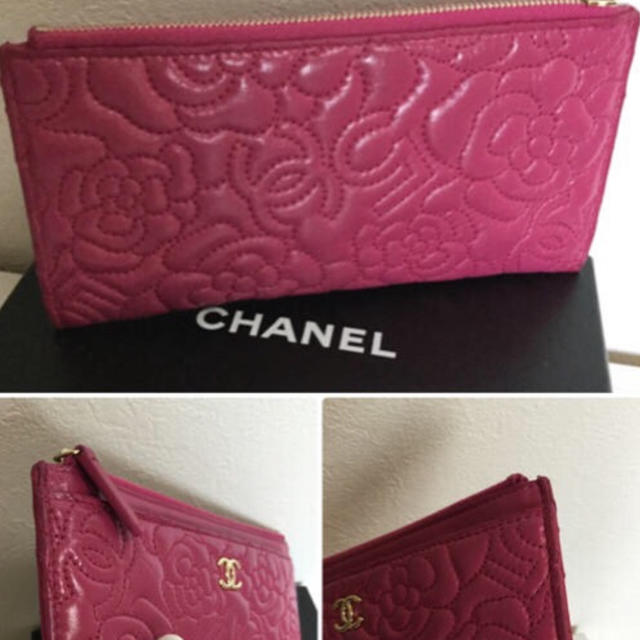 CHANEL(シャネル)のCHANEL シャネル スマホケース 財布仕様フラットポーチ レディースのファッション小物(財布)の商品写真