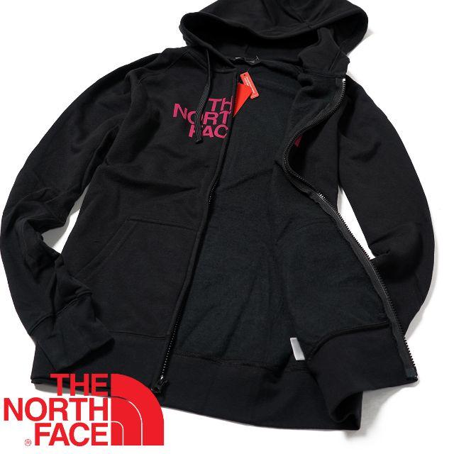 THE NORTH FACE(ザノースフェイス)のノースフェイス ★ XS レディース ブラックピンク パーカー 海外限定 レディースのトップス(パーカー)の商品写真