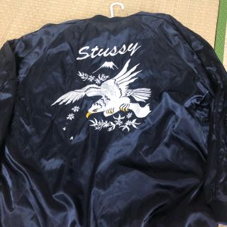 ステューシー(STUSSY)のステューシー STUSSY スカジャン リバーシブル 黒 青(スカジャン)