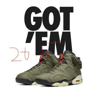 ナイキ(NIKE)のnike air jordan 6 travis scott 26.5(スニーカー)