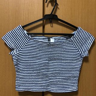 エイチアンドエム(H&M)の最終値下　25 H&M ボーダーショートTシャツ(Tシャツ(半袖/袖なし))