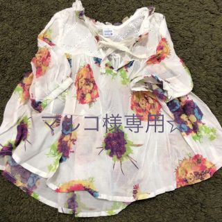 ハッカベビー(hakka baby)のhakka baby 花柄トップス90cm☆値下げ(Tシャツ/カットソー)