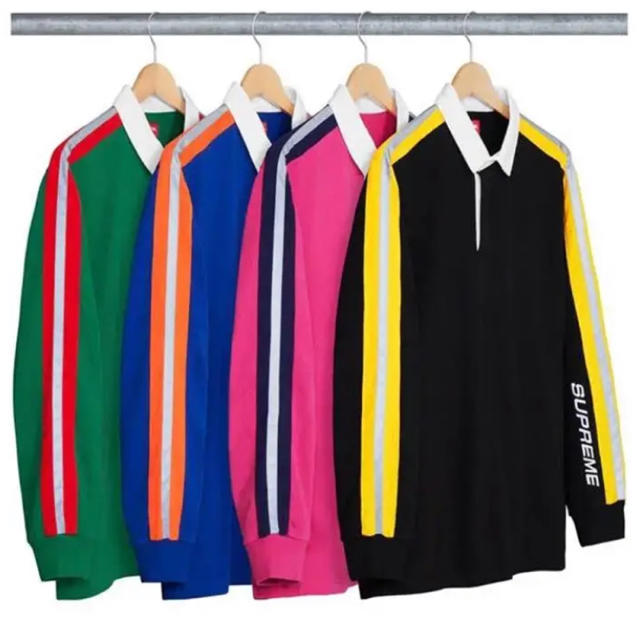 【美品】値下げ！！supremeカットソー ラガーシャツ 2018SS 黒 黄色