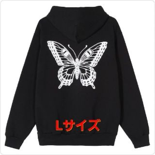 ジーディーシー(GDC)のLサイズ GDC BUTTERFLY HOODY BLACK （2）(パーカー)