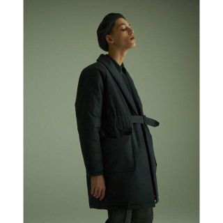 美品 UNITUS ユナイタス Belted Shawl Coat ブラック L