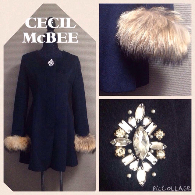 CECIL McBEE(セシルマクビー)のCECIL McBEEファー袖コート レディースのジャケット/アウター(毛皮/ファーコート)の商品写真