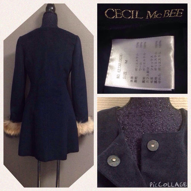 CECIL McBEE(セシルマクビー)のCECIL McBEEファー袖コート レディースのジャケット/アウター(毛皮/ファーコート)の商品写真