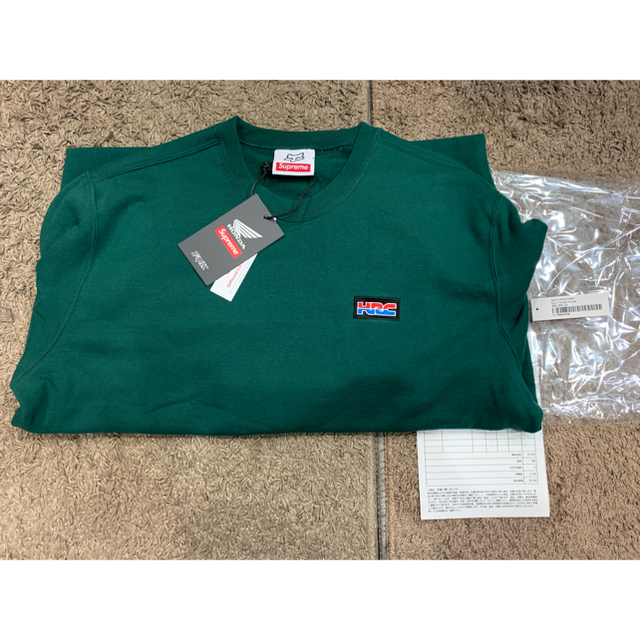 L 緑 Supreme Honda Fox Racing Crewneck