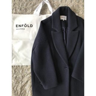 エンフォルド(ENFOLD)のENFOLD 名品ウインドストッパーロングコート navy コートカバー付き(ロングコート)