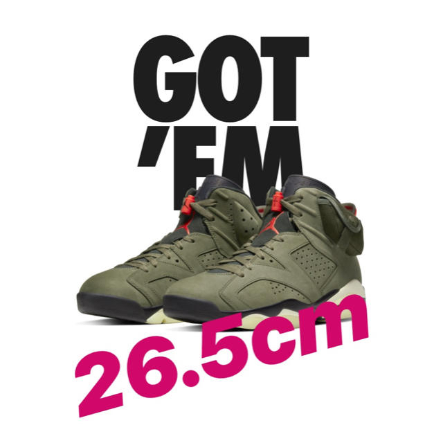 スニーカー12日までTRAVIS SCOTT NIKE AIR JORDAN6OLIVE