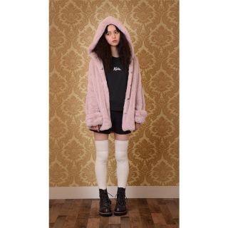 ケイティー(Katie)のkatie  BUNNY CLUB hooded coat pink(毛皮/ファーコート)