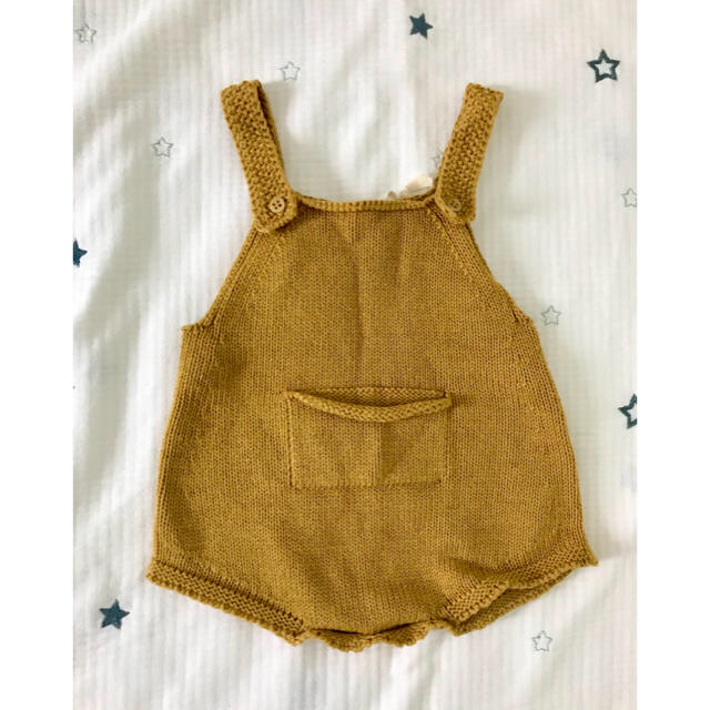 ZARA KIDS(ザラキッズ)の【専用】Zara HOME kids☆からし色ニット、ブルーニット キッズ/ベビー/マタニティのベビー服(~85cm)(ロンパース)の商品写真