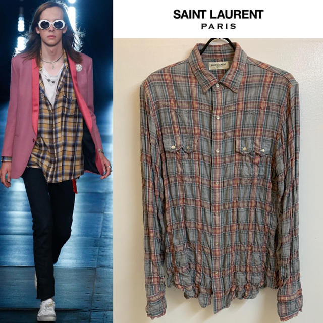 Saint Laurent(サンローラン)のSAINT LAURENT PARIS 2016SS エディ期 チェックシャツ メンズのトップス(シャツ)の商品写真