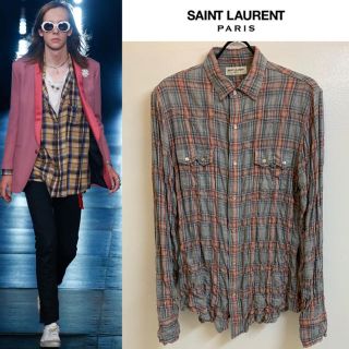 サンローラン(Saint Laurent)のSAINT LAURENT PARIS 2016SS エディ期 チェックシャツ(シャツ)