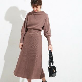 ナチュラルクチュール(natural couture)のnatural couture  ピンクベージュニットワンピース(ロングワンピース/マキシワンピース)