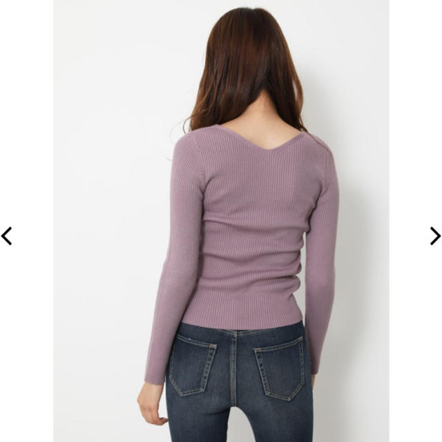 rienda(リエンダ)のrienda♡Washable VN RIB Knit TOP レディースのトップス(ニット/セーター)の商品写真