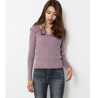 リエンダ(rienda)のrienda♡Washable VN RIB Knit TOP(ニット/セーター)