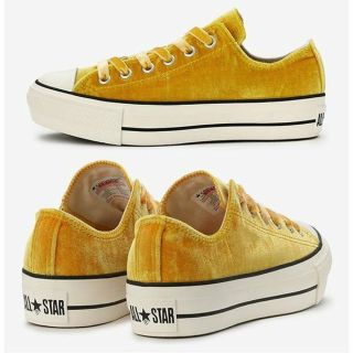 コンバース(CONVERSE)の新品タグ付き 限定品 コンバースオールスター 厚底ローカット イエロー(スニーカー)