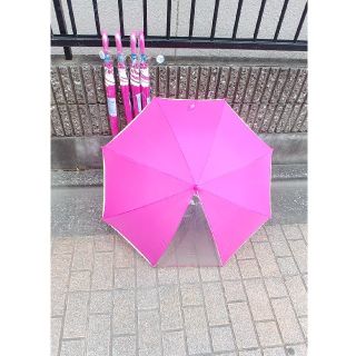 ★未使用品 子供用ジャンプ傘 5本セット 透明窓付き ピンク 50cm★(傘)