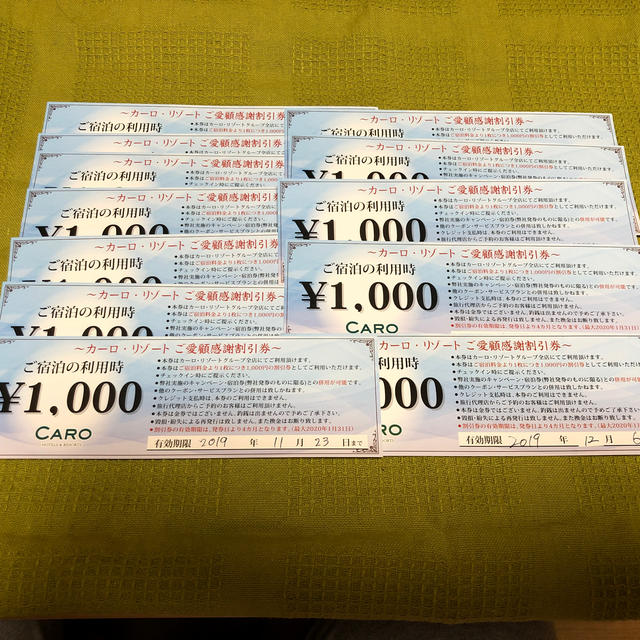 カーロ・リゾート 割引券  12000円分 カーロフォレスタ