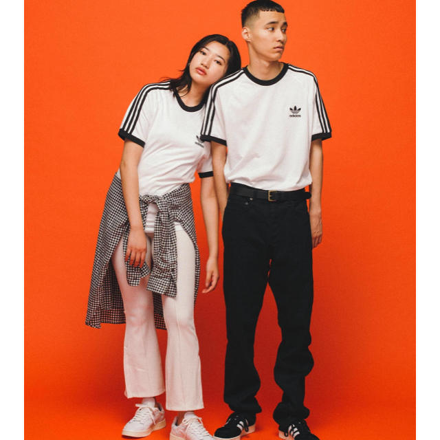 adidas(アディダス)のアディダス 3ラインTEE 白 インスタ人気モデル メンズのトップス(Tシャツ/カットソー(半袖/袖なし))の商品写真