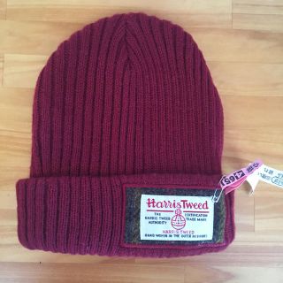 ハリスツイード(Harris Tweed)のハリスツイード ニット帽紅色(ニット帽/ビーニー)