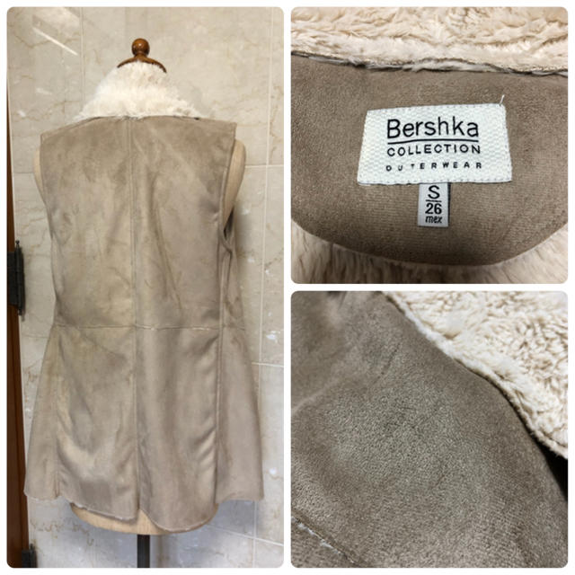 Bershka(ベルシュカ)の【美品】エコファーノースリーブジャケット レディースのジャケット/アウター(毛皮/ファーコート)の商品写真