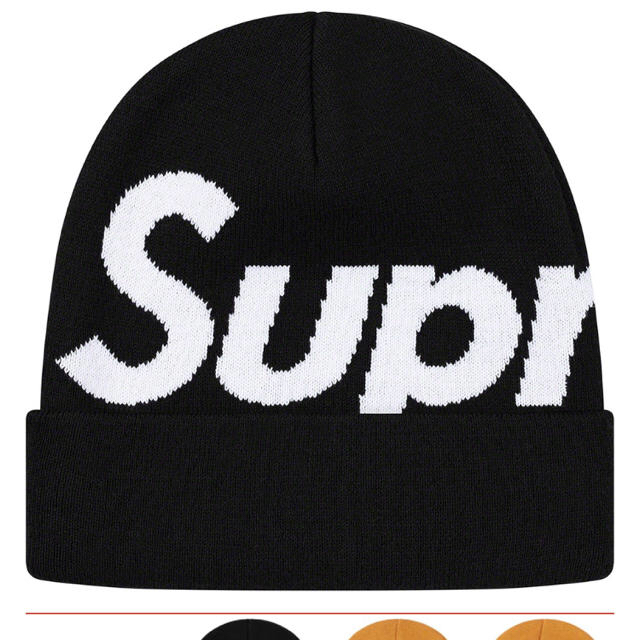 supreme Big Logo Beanie ブラック