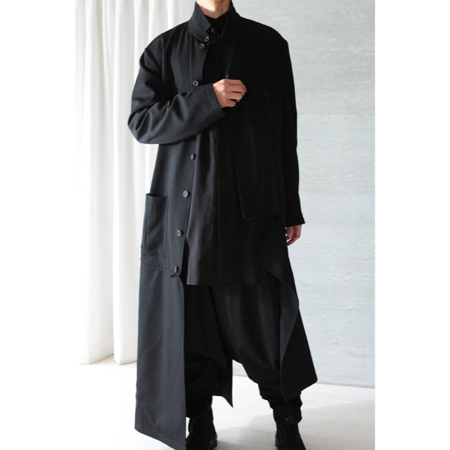 OS4931■Yohji Yamamoto/ヨウジヤマモト■光沢アシメコート