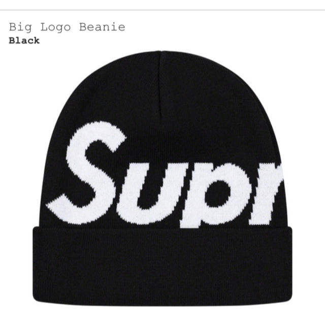 19aw supreme Big Logo Beanie black