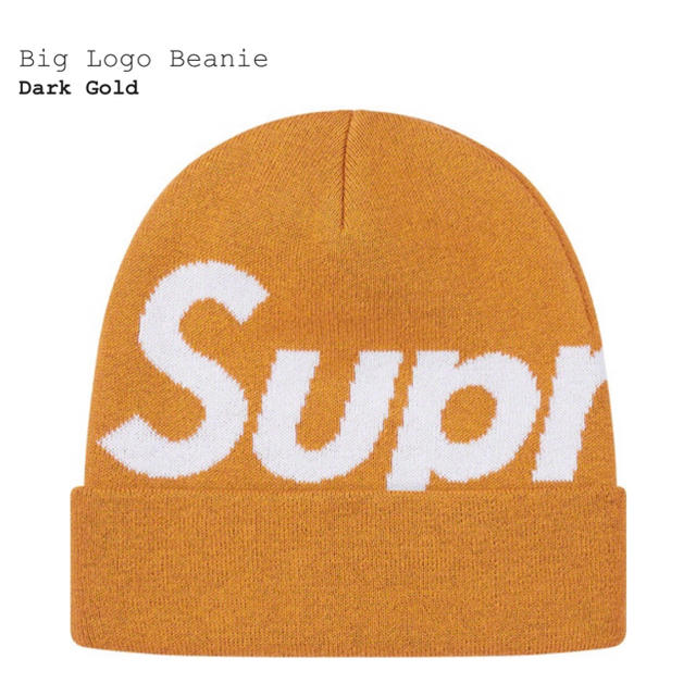 Supreme Big Logo Beanie Dark Gold