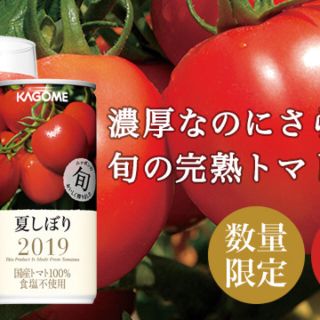 カゴメ(KAGOME)のカゴメ 夏しぼり2019年 国産トマト100％ 食塩不使用(ソフトドリンク)