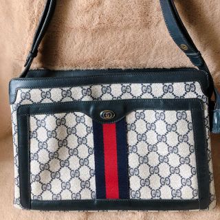 グッチ(Gucci)のGUCCIショルダーバッグ  オールドGUCCI ネイビー(ショルダーバッグ)