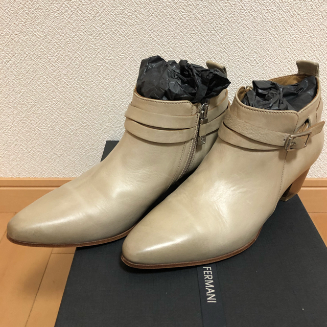 【美品】ALBERTO FERMANI ショートブーツ 35.5 グレージュ