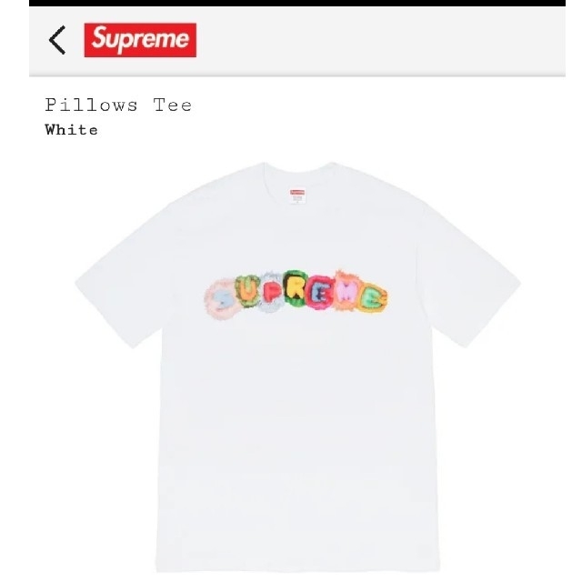 supreme PILLOWS Tee　白　Lサイズ