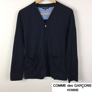 コムデギャルソン(COMME des GARCONS)の美品 コムデギャルソンオム 長袖カーディガン ネイビー サイズS(カーディガン)