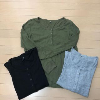 ユニクロ(UNIQLO)のワッフルロンT3枚組(Tシャツ(長袖/七分))