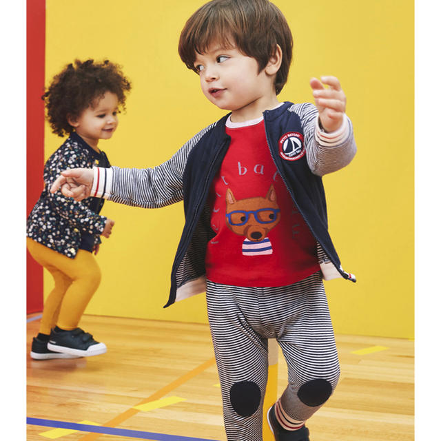 PETIT BATEAU(プチバトー)の新品未使用 プチバトー 36m プリントラグラン長袖Ｔシャツ 赤 キッズ/ベビー/マタニティのベビー服(~85cm)(Ｔシャツ)の商品写真