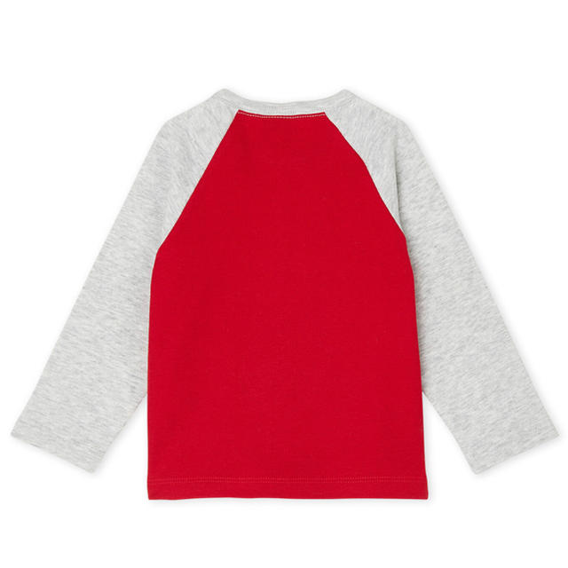 PETIT BATEAU(プチバトー)の新品未使用 プチバトー 36m プリントラグラン長袖Ｔシャツ 赤 キッズ/ベビー/マタニティのベビー服(~85cm)(Ｔシャツ)の商品写真