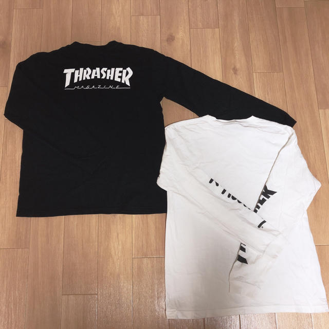 THRASHER(スラッシャー)の【THRASHER】【Keith Haring】ロングTシャツ 黒白 レディースのトップス(Tシャツ(長袖/七分))の商品写真